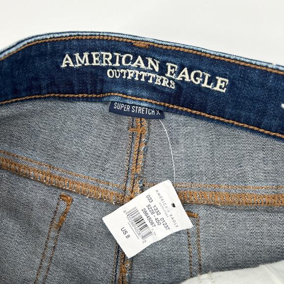 American Eagle Super Stretch Distressed Cut-Off Midi Shorts Size 8 NWT - Picture 3 of 6